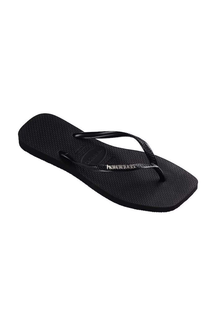 Havaianas Джапанки SQUARE LOGO METALLIC в черно с равна подметка 4148257.2976