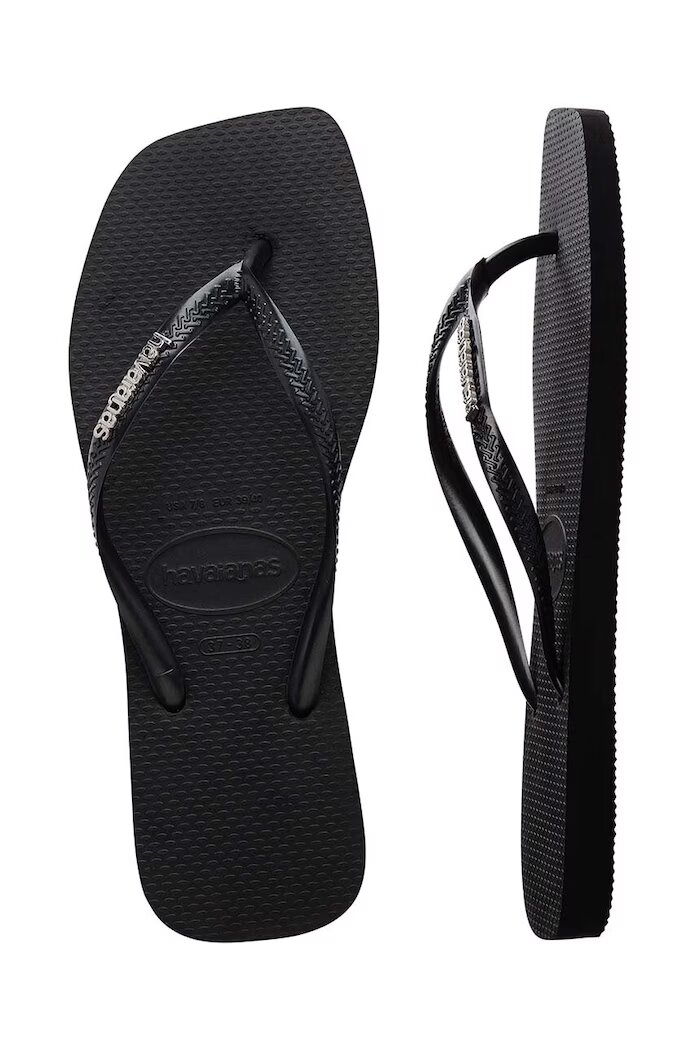 Havaianas Джапанки SQUARE LOGO METALLIC в черно с равна подметка 4148257.2976