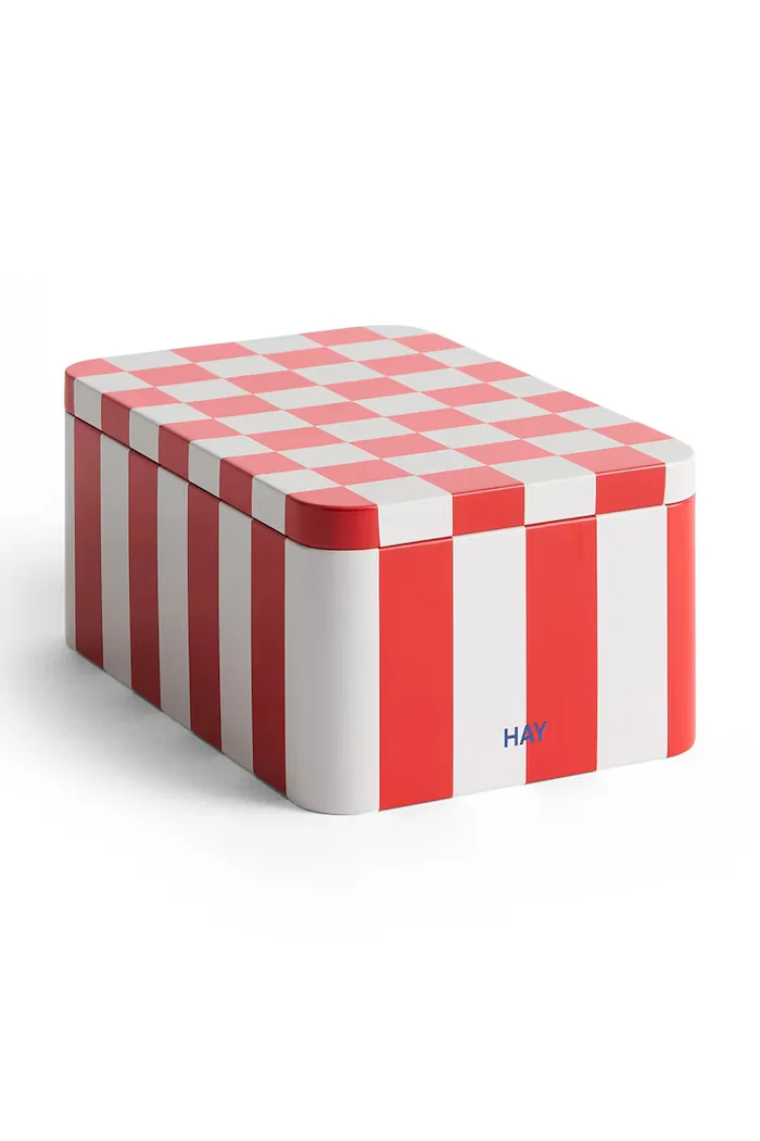 HAY Кутия с капак Tin Container S/17 x 111 x 73 cm в червено