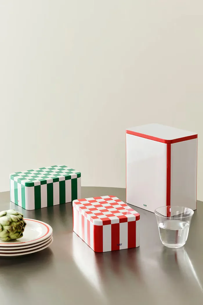 HAY Кутия с капак Tin Container S/17 x 111 x 73 cm в червено