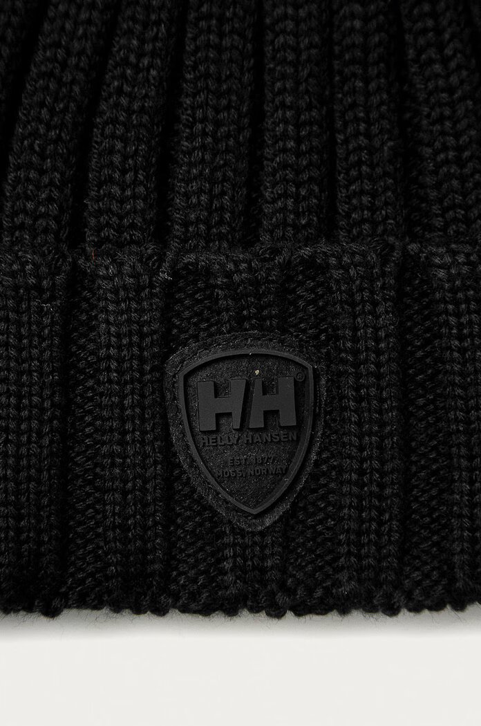 Helly Hansen шапка с помпон дамска с вълна черна 67156