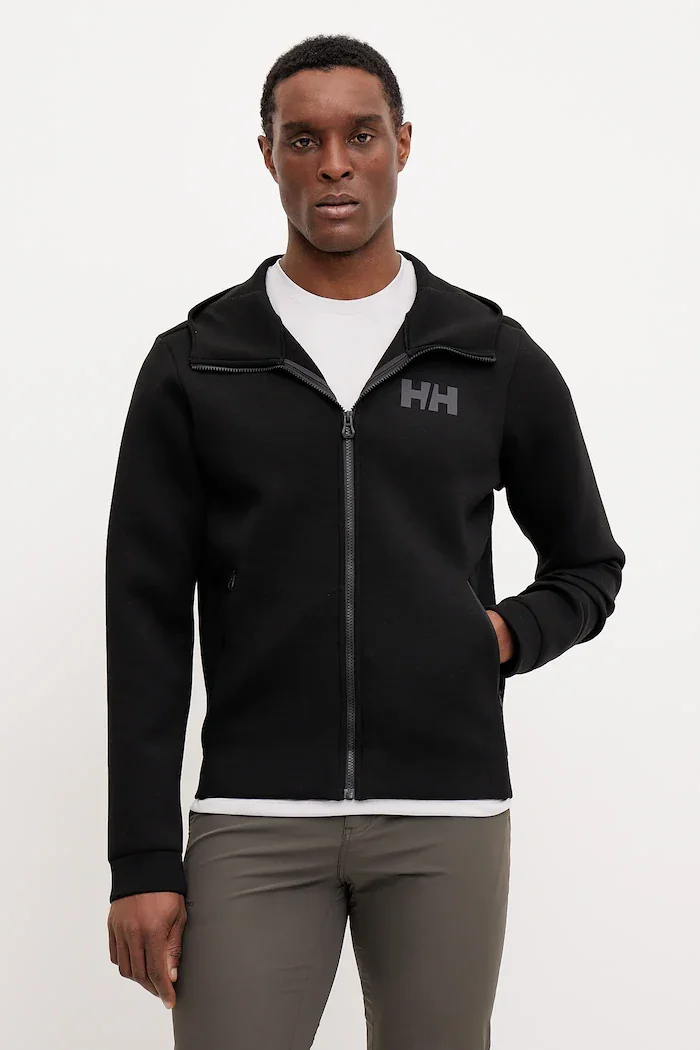 Helly Hansen Спортен суичър Hydropower Ocean 2.0 в черно с качулка с изчистен дизайн 34264.