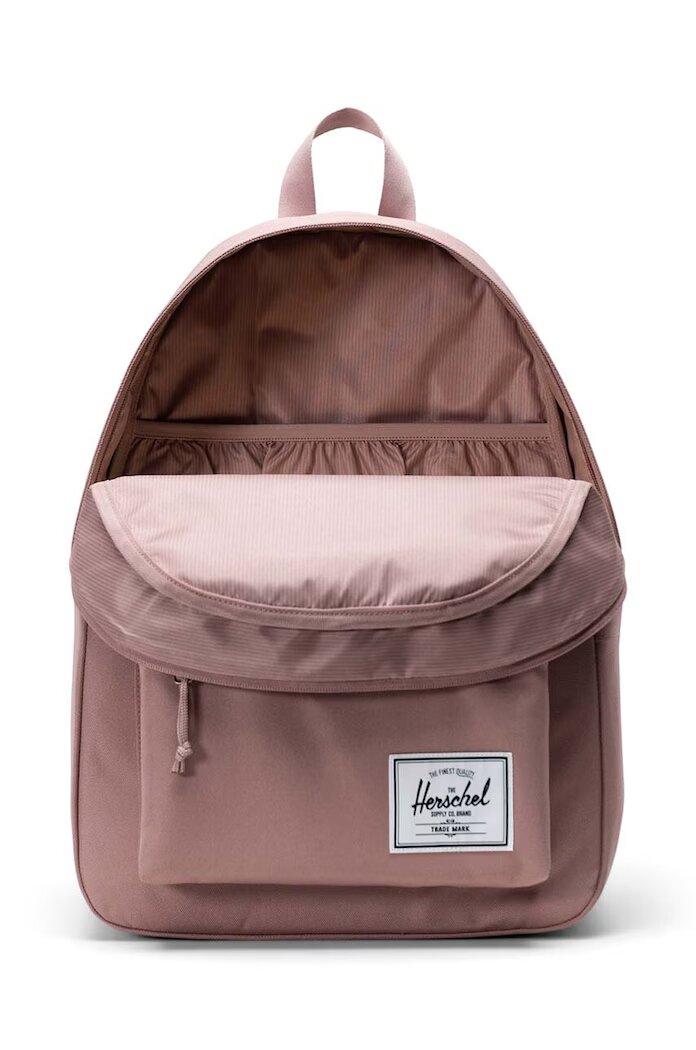 Herschel Раница Classic Backpack в розово голям размер с изчистен дизайн