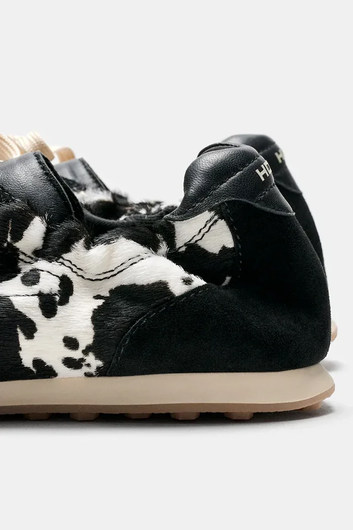 Hoff BRIDGE COW PRINT BLACK маратонки дамски от кожа черни 22661402