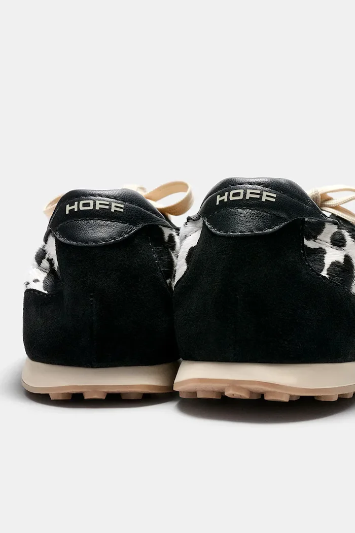 Hoff BRIDGE COW PRINT BLACK маратонки дамски от кожа черни 22661402