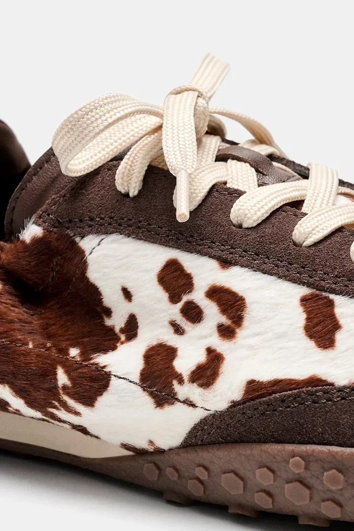 Hoff BRIDGE COW PRINT BROWN маратонки дамски от кожа кафяви 22661401