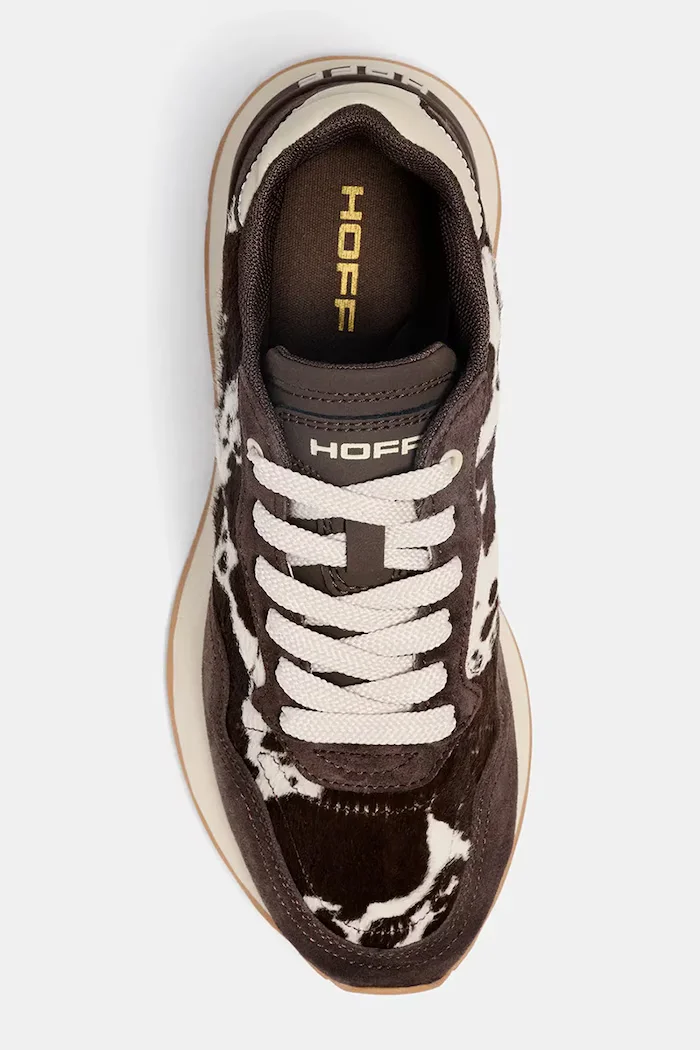 Hoff CITY PRINT BROWN маратонки дамски от велур кафяви 22602425