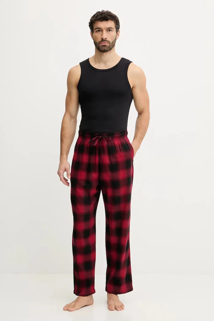 Hollister Co. Долнище на пижама в бордо с десен KI313-5001-506