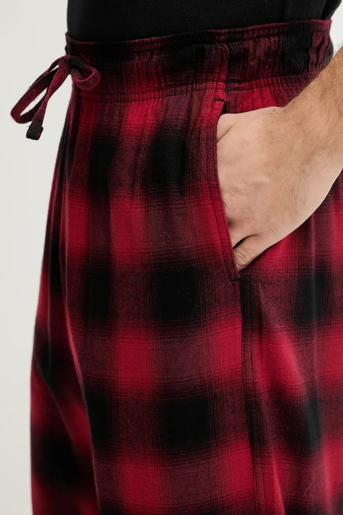 Hollister Co. Долнище на пижама в бордо с десен KI313-5001-506