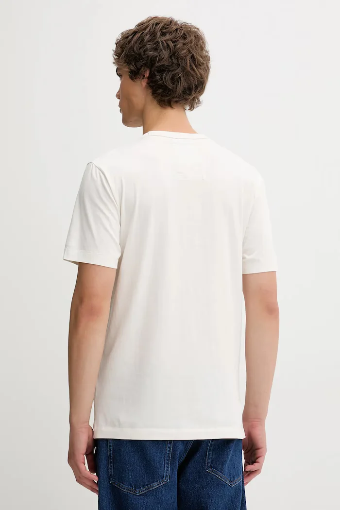 Hollister Co. Памучна тениска в бежово с десен KI323-5305