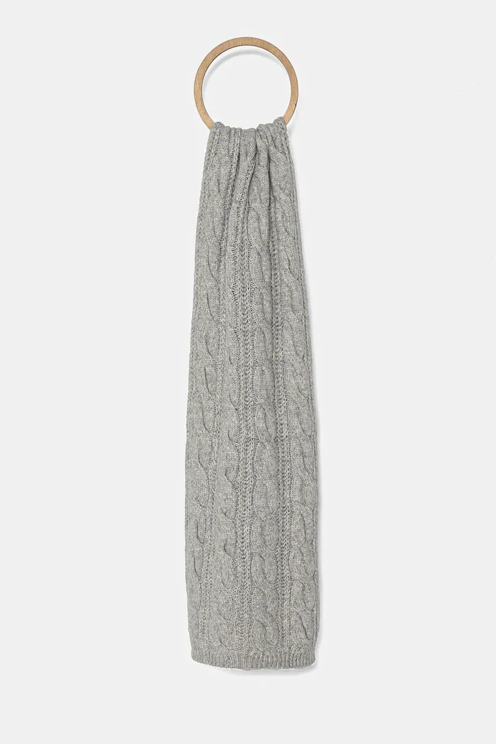 Hollister Co. Шал дамски в бежово с меланжов десен KI354-4034