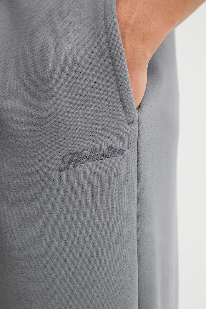 Hollister Co. Спортен панталон мъжки в сиво с апликация KI334-5137-120
