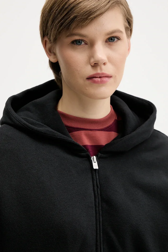Hollister Co. Суичър в черно с качулка с изчистен дизайн KI352-5171-900