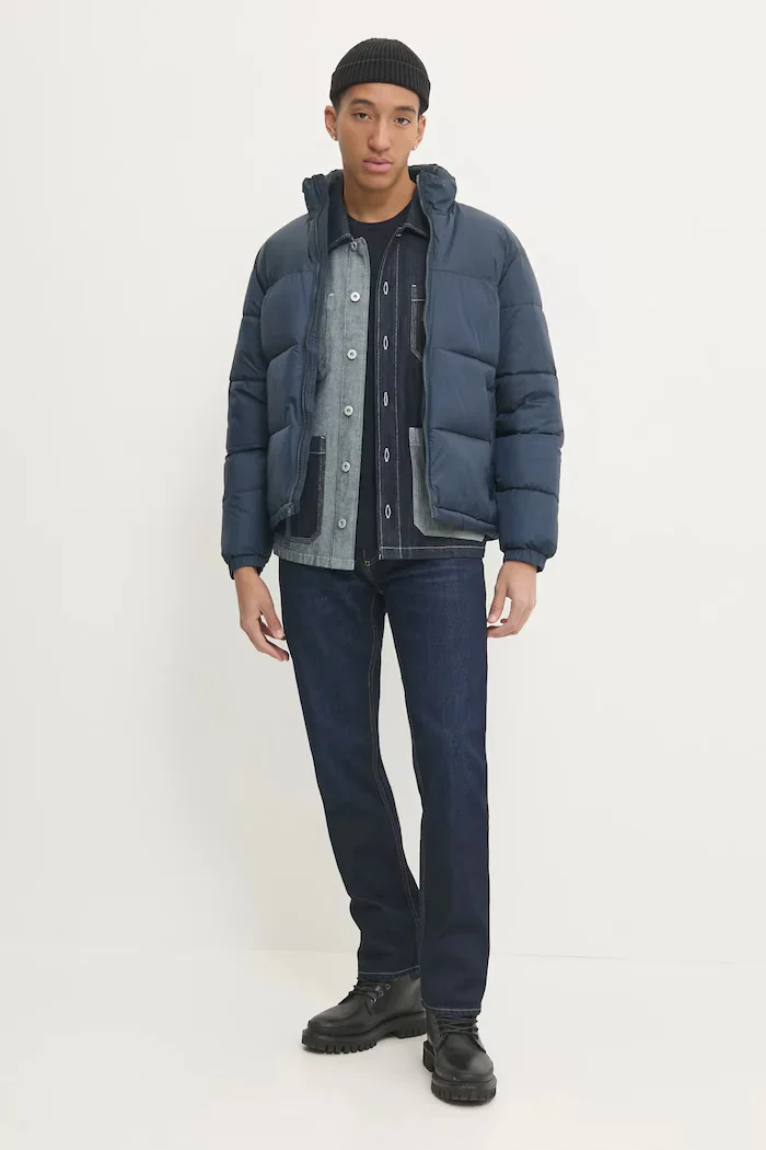 Hollister Co. Яке в тъмносиньо зимен модел KI332-4106