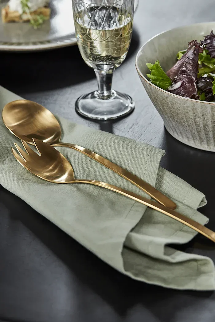 House Doctor Салатни лъжици HDGolden 55 x 23 cm (2 броя) в зелено