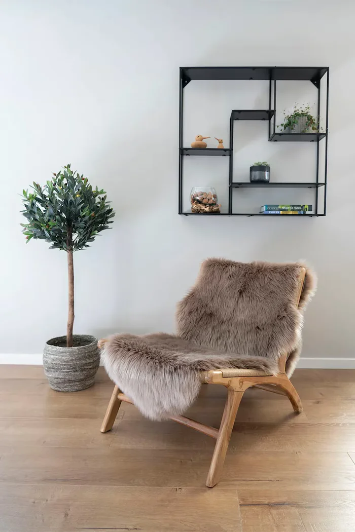House Nordic Покривало за легло Lambskin Artificial 60 x 180 cm в кафяво