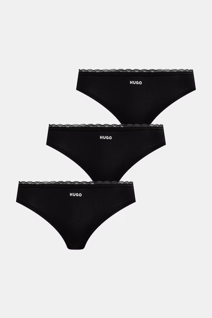 HUGO бикини дамски TRIPLET MICRO BRIEF 3 броя черни 50566738