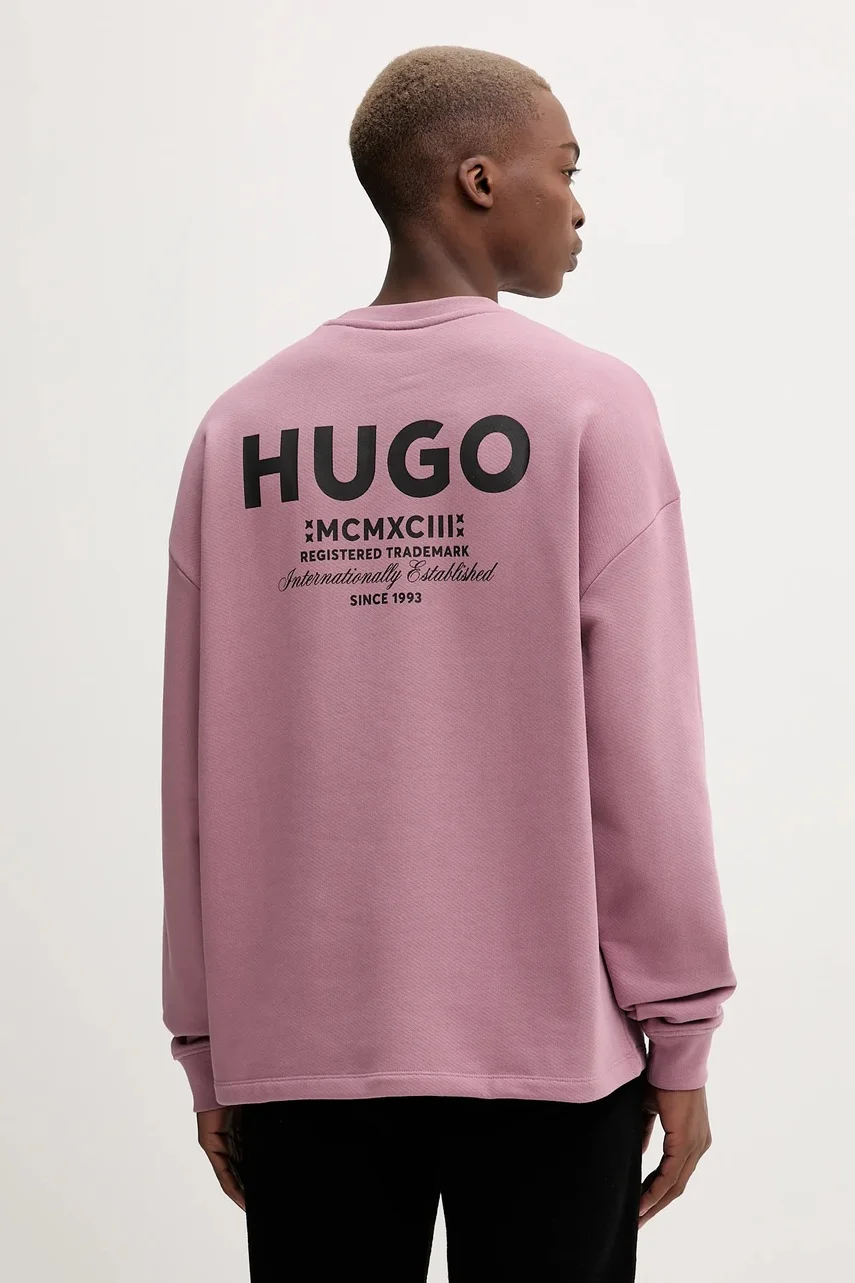 HUGO Blue Памучен суичър Naviu