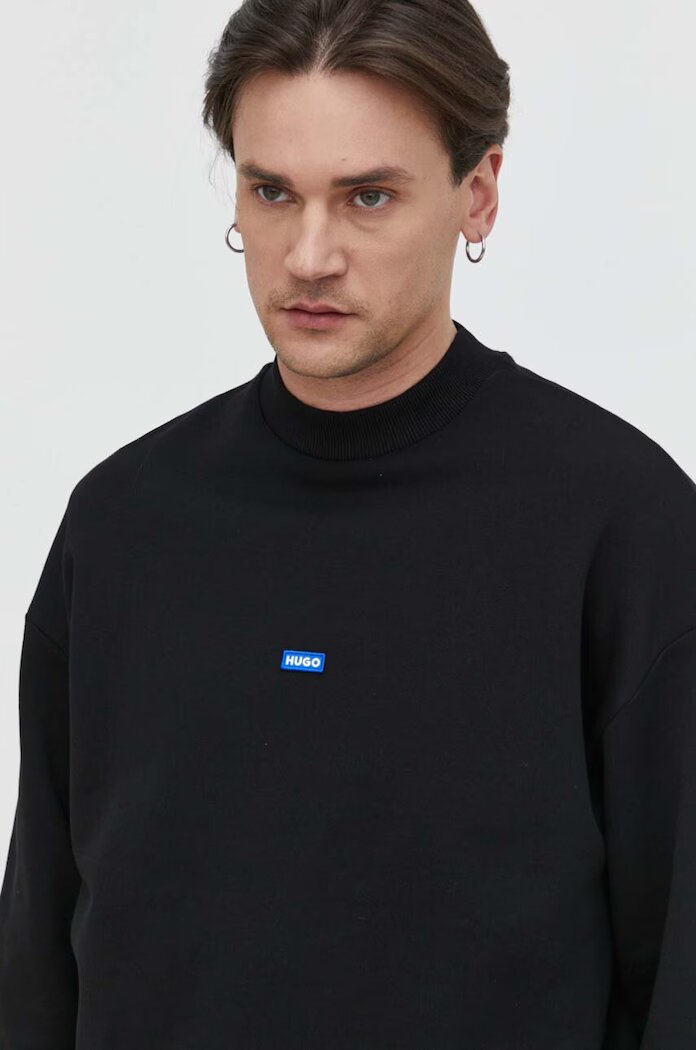 HUGO Blue Памучен суичър Nedro в черно с изчистен дизайн 50522359