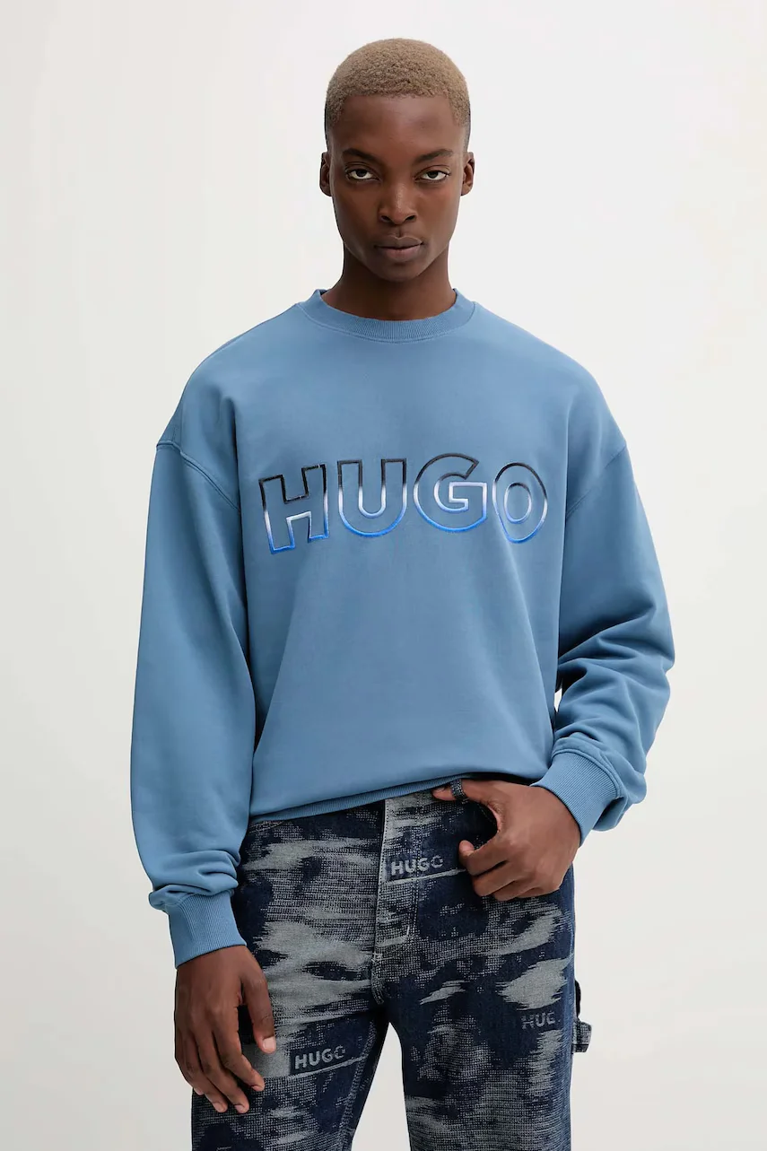 HUGO Blue Памучен суичър Nogocrew