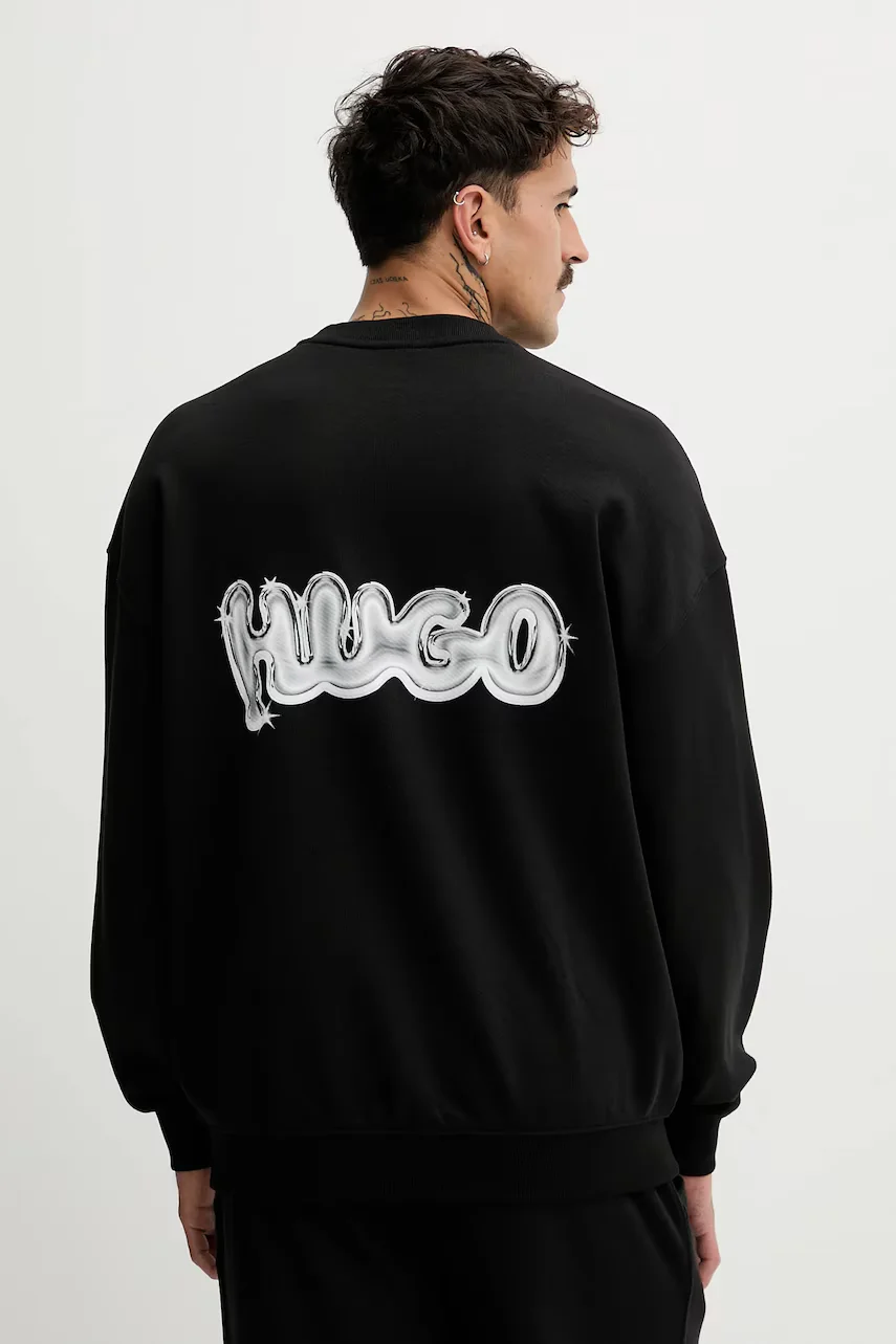 HUGO Blue Памучен суичър Nyrocrew