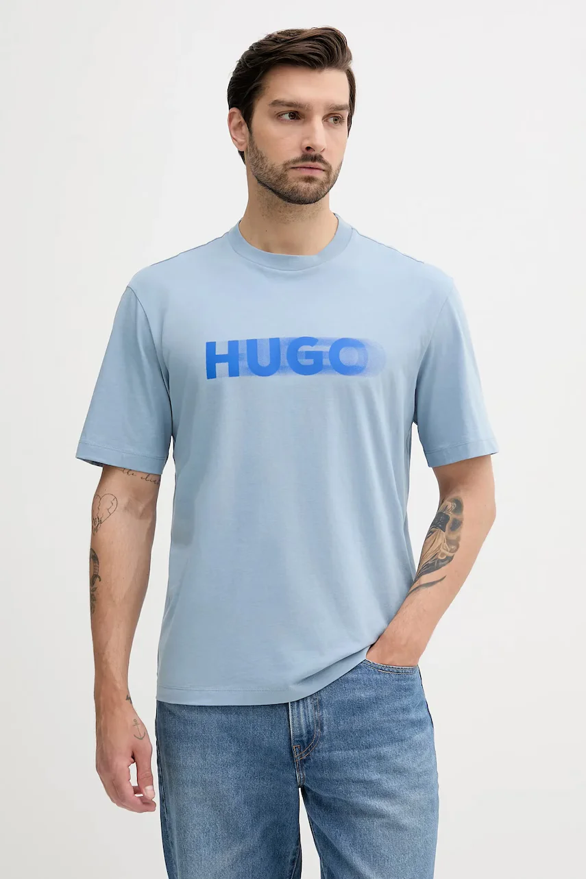 HUGO Blue Памучна тениска Nalax