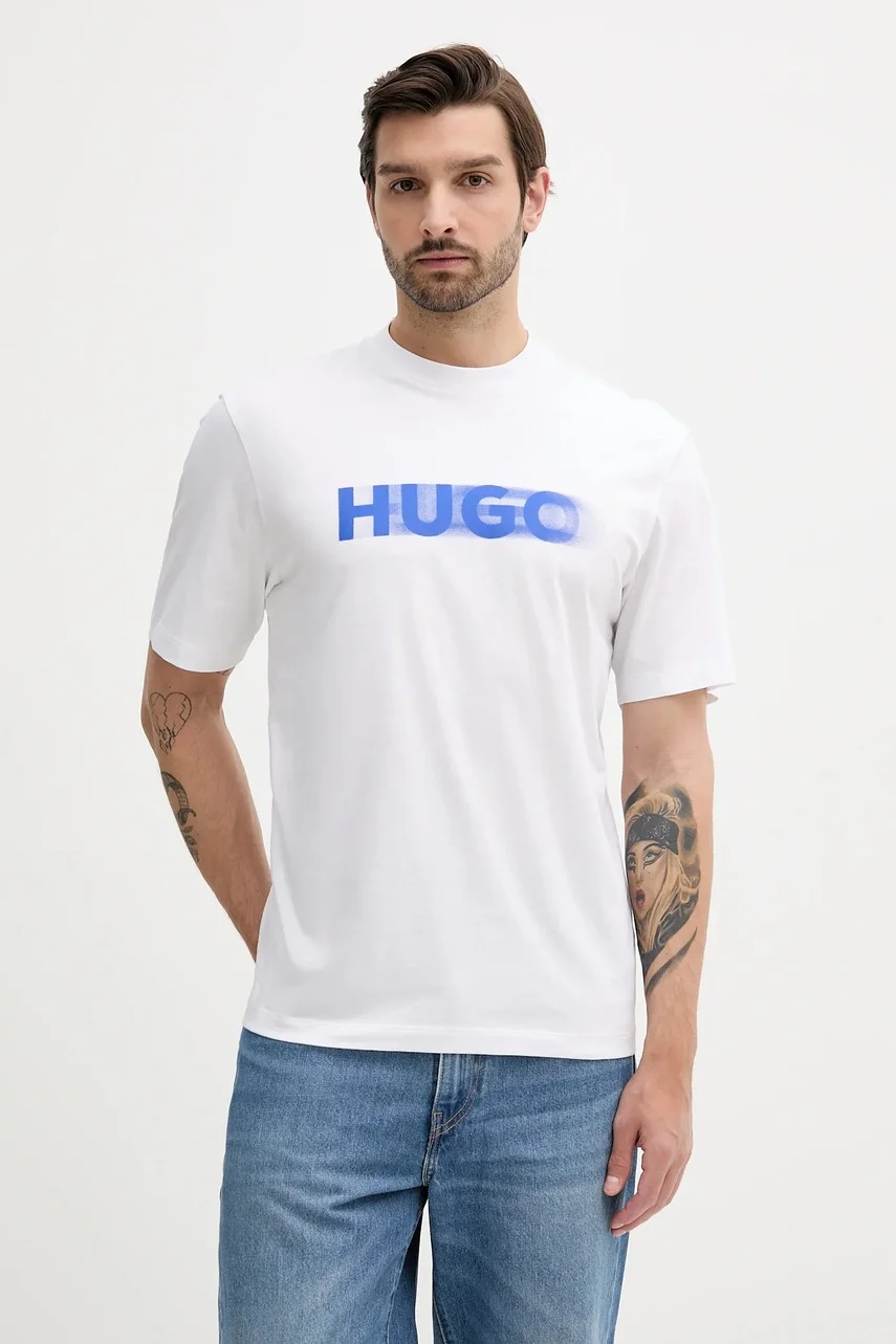 HUGO Blue Памучна тениска Nalax