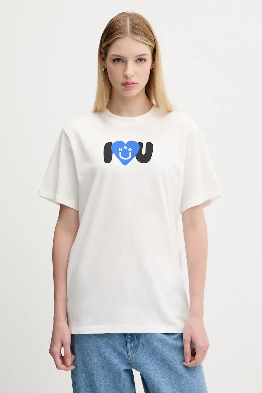 HUGO Blue Памучна тениска Vintage Tee_B_5