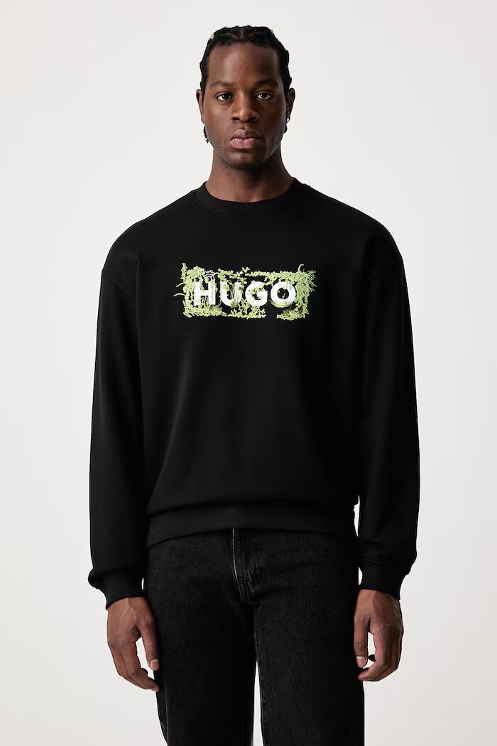 HUGO Blue суичър мъжки от памук Niviocrew черен 50567962