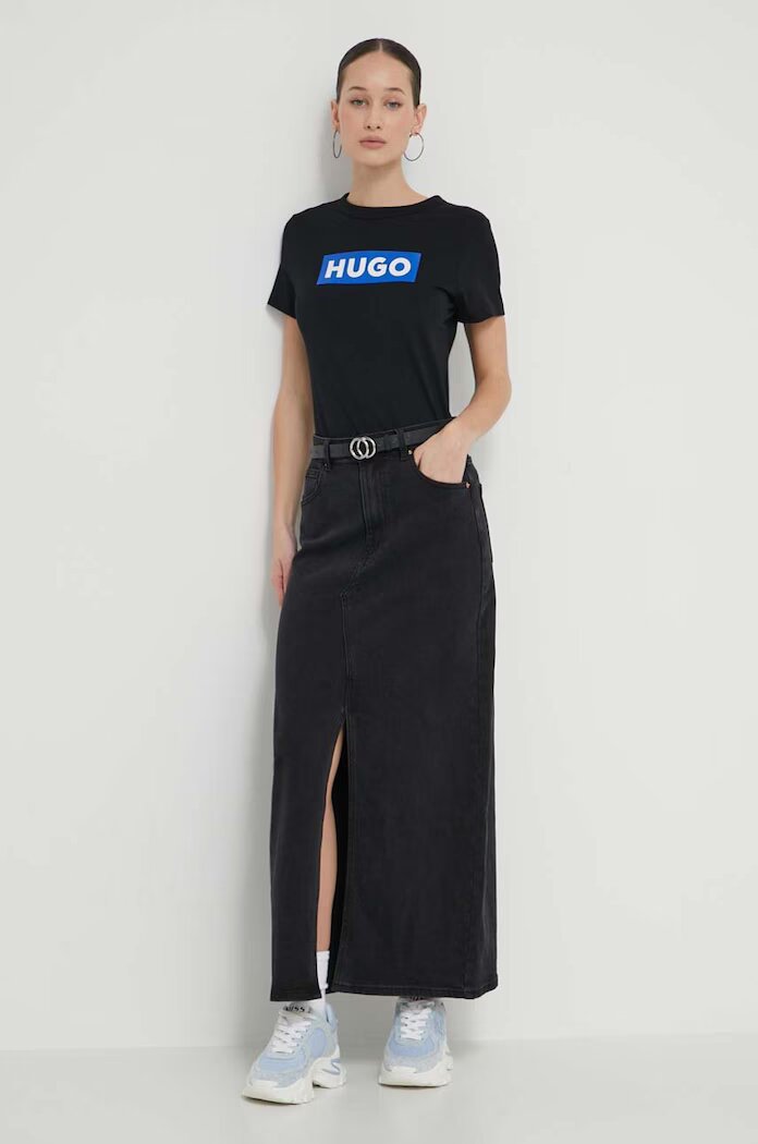 HUGO Blue тениска basic дамска от памук Classic Tee_B черна 50510772