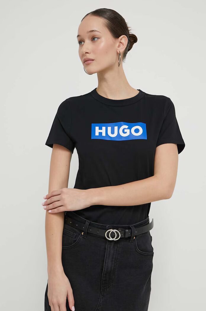 HUGO Blue тениска basic дамска от памук Classic Tee_B черна 50510772