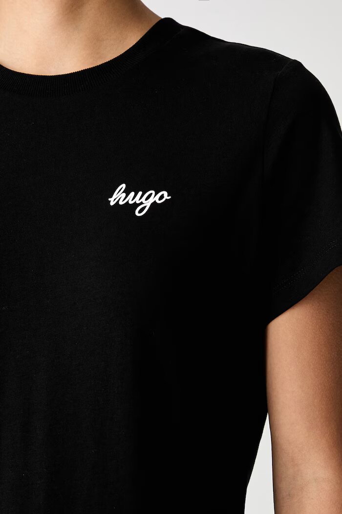 HUGO Blue тениска дамска от памук Damatee_B черна 50575770