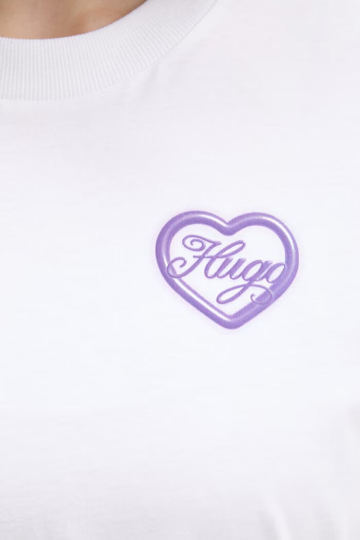 HUGO Blue тениска дамска от памук Vintage Tee_B_8 бяла 50560770