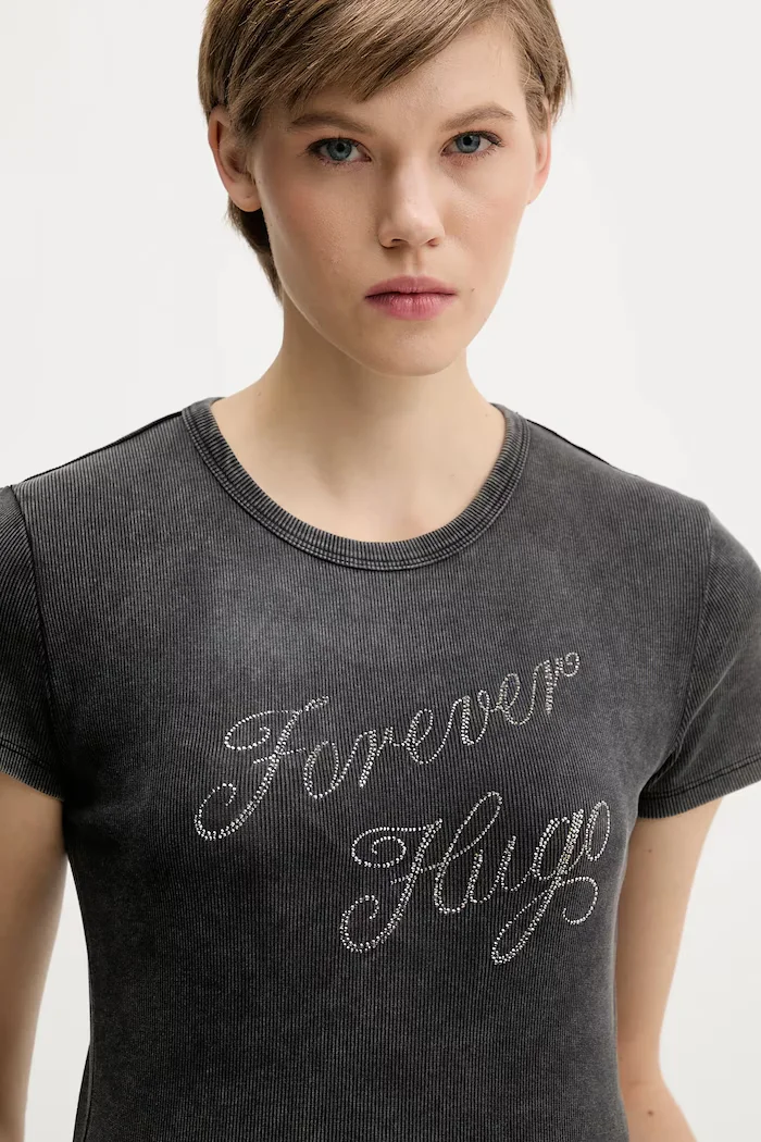 HUGO Blue Тениска Dever_B дамска в сиво 50546936