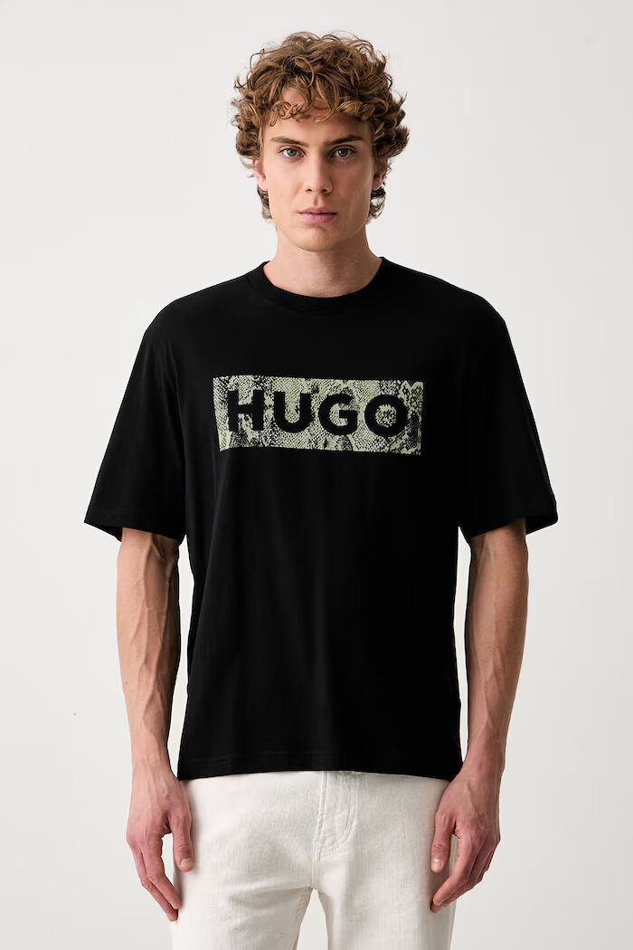 HUGO Blue тениска мъжка от памук Nerpient черна 50566041