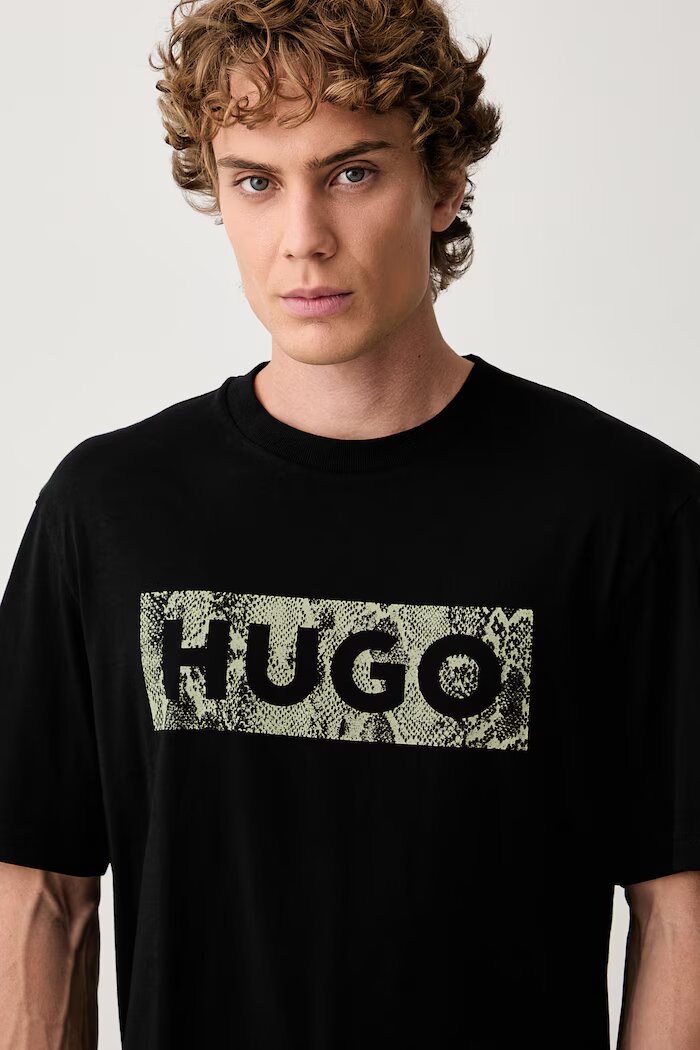 HUGO Blue тениска мъжка от памук Nerpient черна 50566041