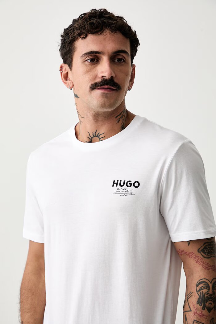 HUGO Blue тениска мъжка от памук Nesptee бяла 50572740