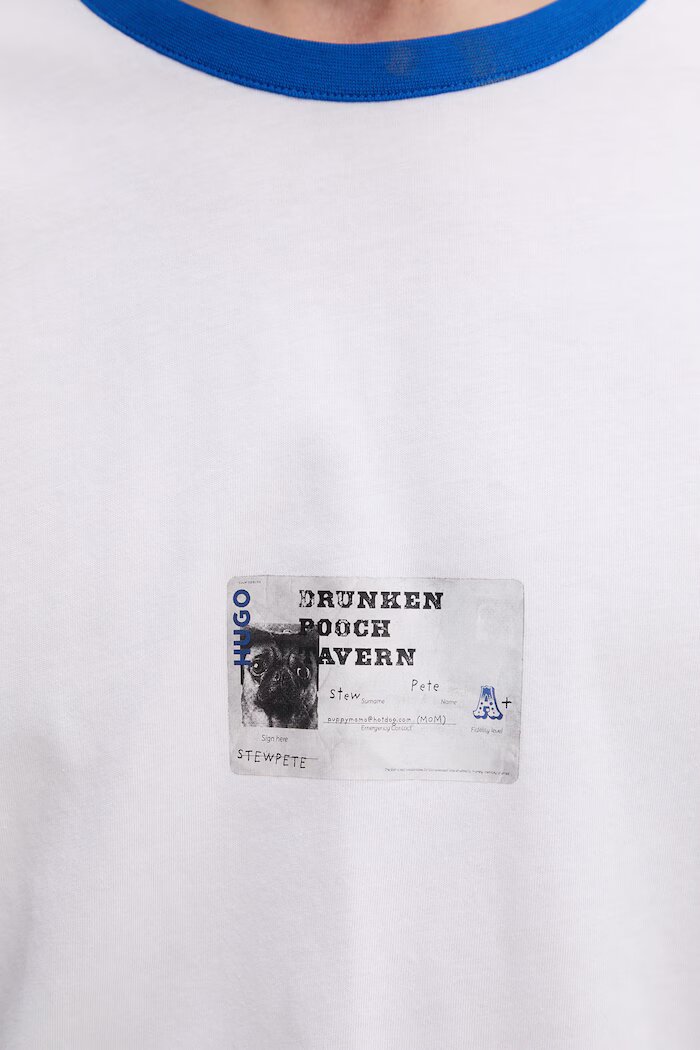 HUGO Blue тениска мъжка от памук Nurangler бяла 50566025