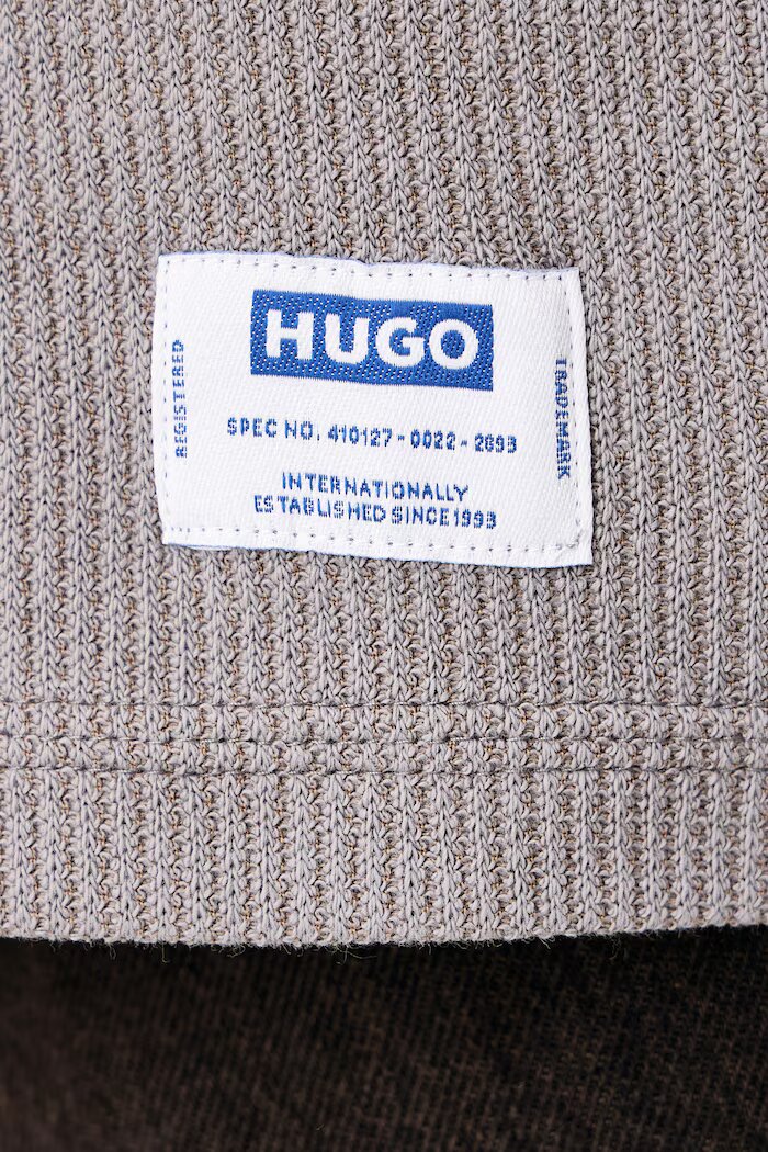 HUGO Blue тениска тип пуловер мъжка с памук Nuwaffle сива 50534434