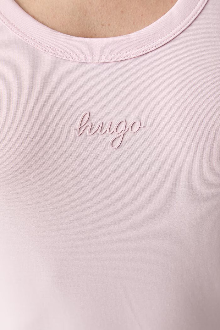 HUGO Blue топ дамски с памук Damatank_B_1 розов 50572293