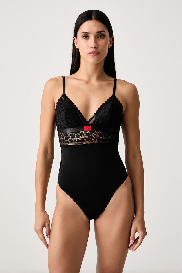 HUGO боди дамско SAVANA BODYSUIT P черно 50570667