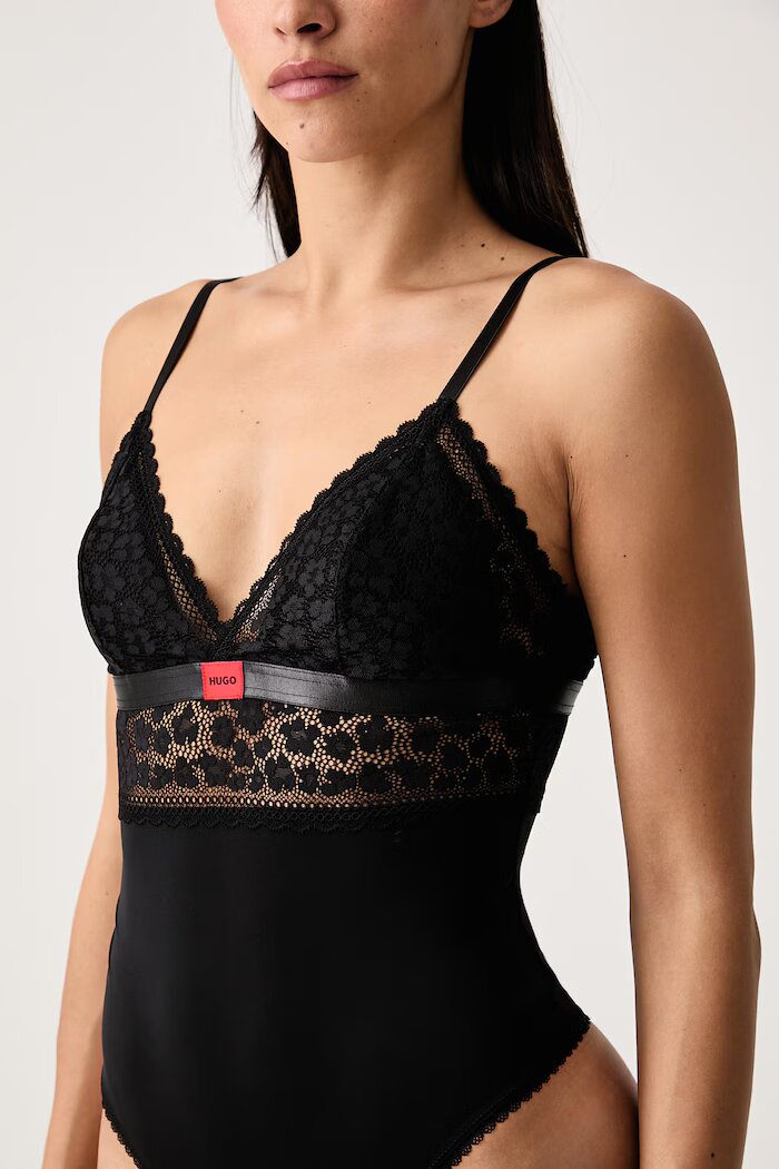 HUGO боди дамско SAVANA BODYSUIT P черно 50570667