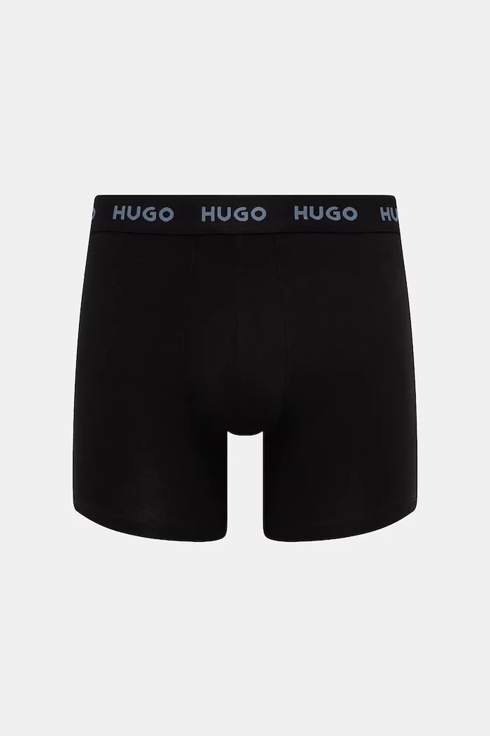 HUGO боксерки мъжки от памук с еластан BOXERBR TRIPLET PACK 3 броя черни 50532613