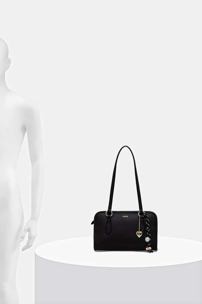 HUGO чанта tote дамска от имитация на кожа Clioh_Tote SM черна 50568136