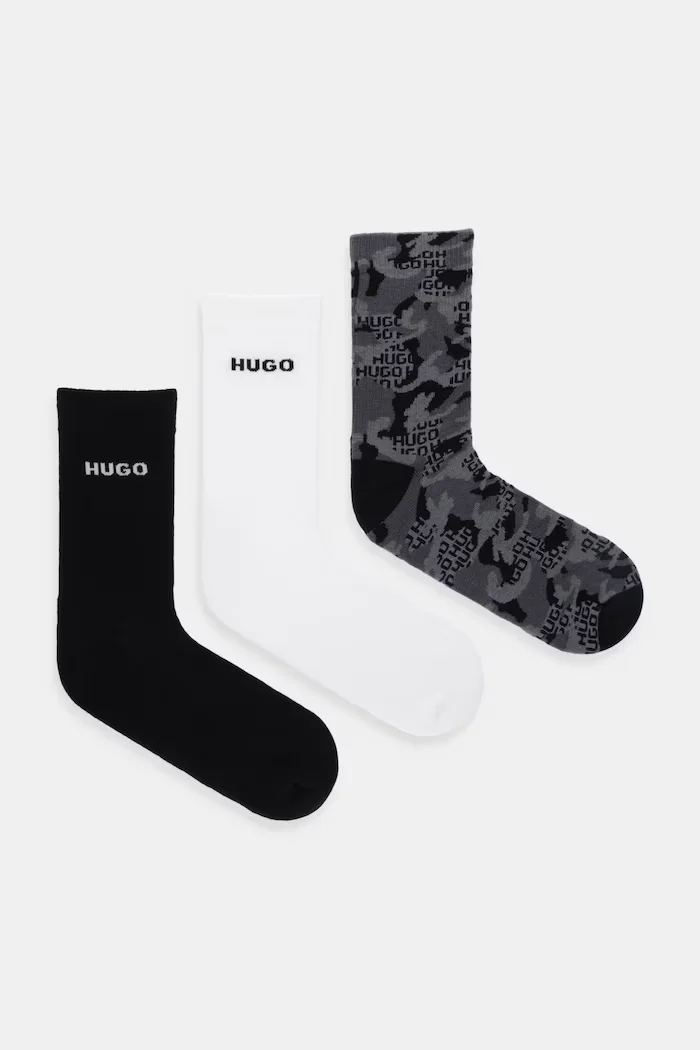 HUGO Чорапи (3 чифта) 3P QS RIB CAMO CC в черно 50546476