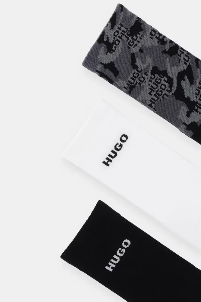 HUGO Чорапи (3 чифта) 3P QS RIB CAMO CC в черно 50546476
