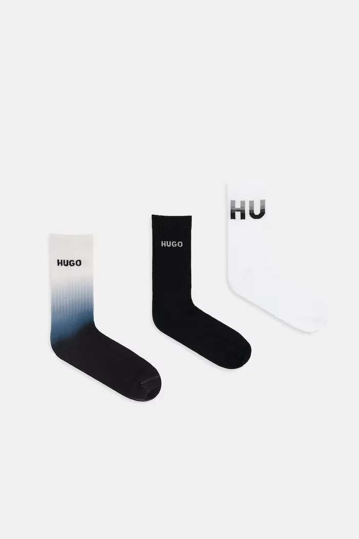 HUGO Чорапи 3P QS RIB RISING CC (3 чифта) в черно 50553223