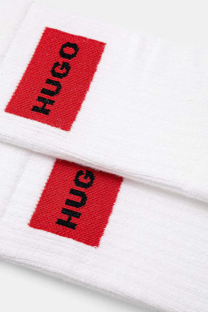 HUGO чорапи с памук 2P QS RIB LABEL CC W 2 броя бели 50510661