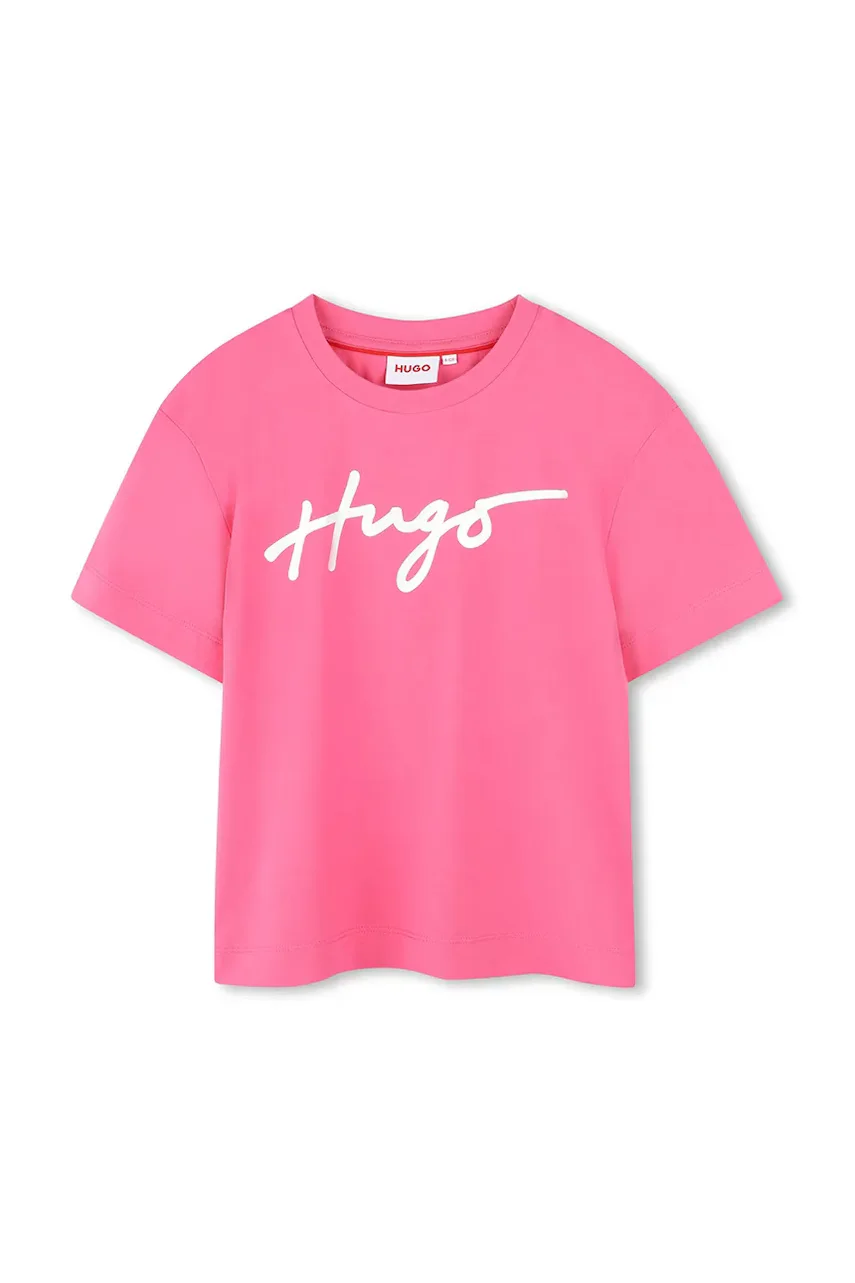 HUGO Детска памучна тениска