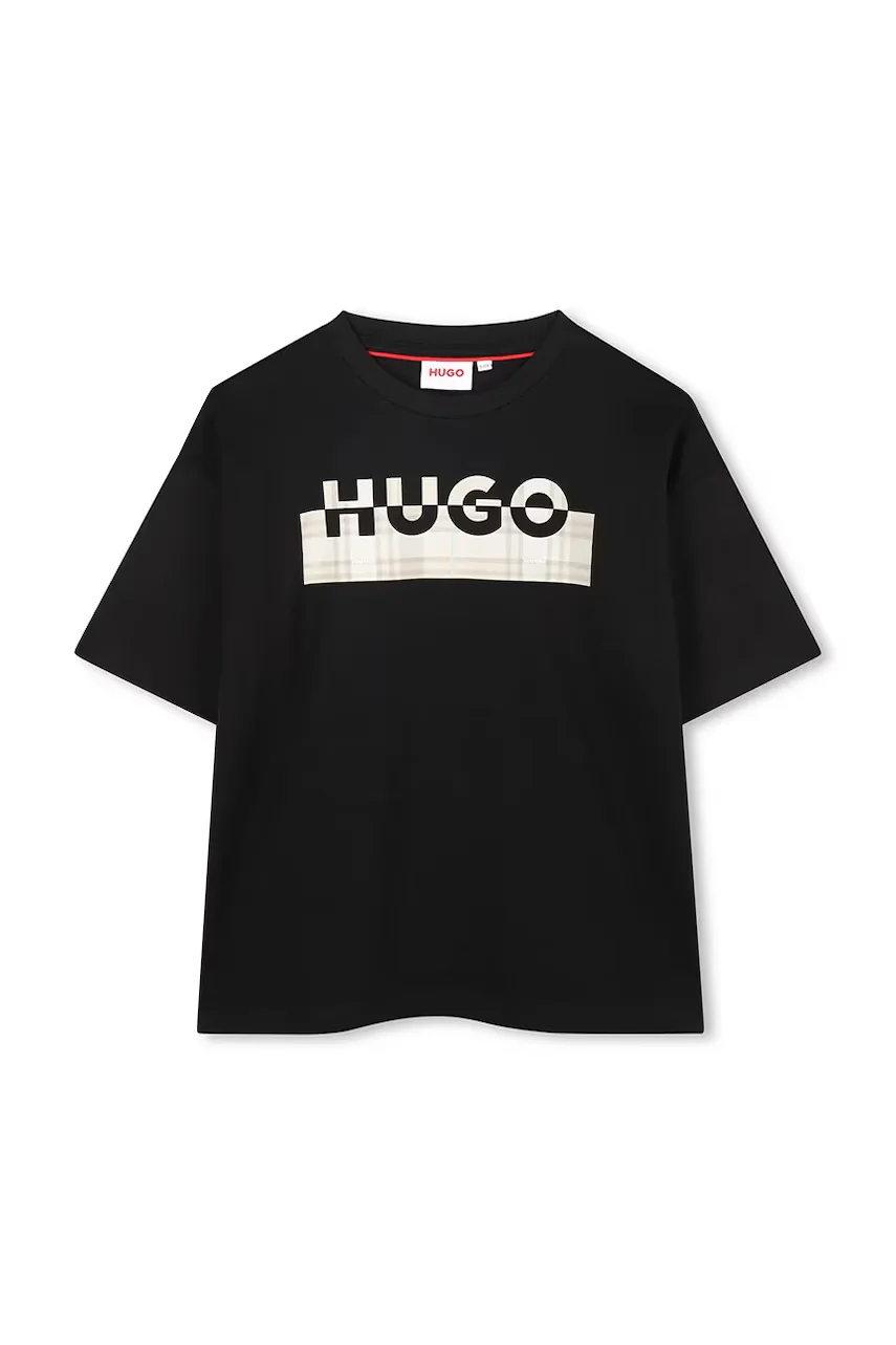HUGO Детска памучна тениска